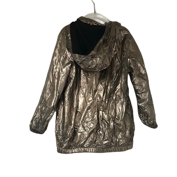 Next gold metallic girls windbreaker lightweight hooded raincoat size 5 - Picture 6 of 6